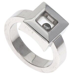 CHOPARD 1P Diamond Ring 18K White Gold Size 4.75 #49